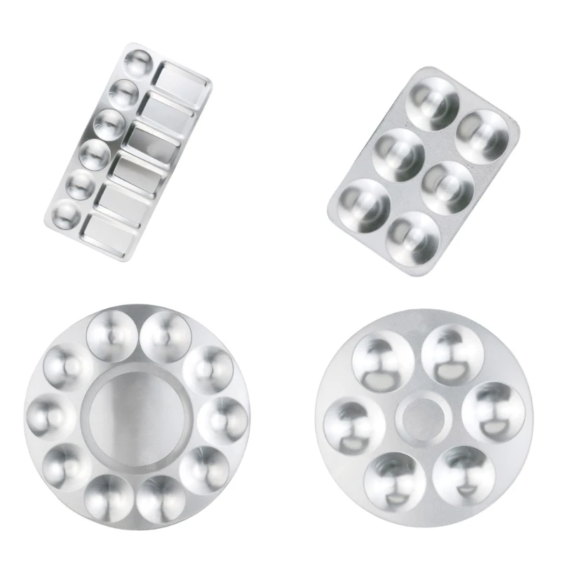 

6 Well 10 Well 12 Well Paint Tray Round Sqaure Metal for Painting D5QC
