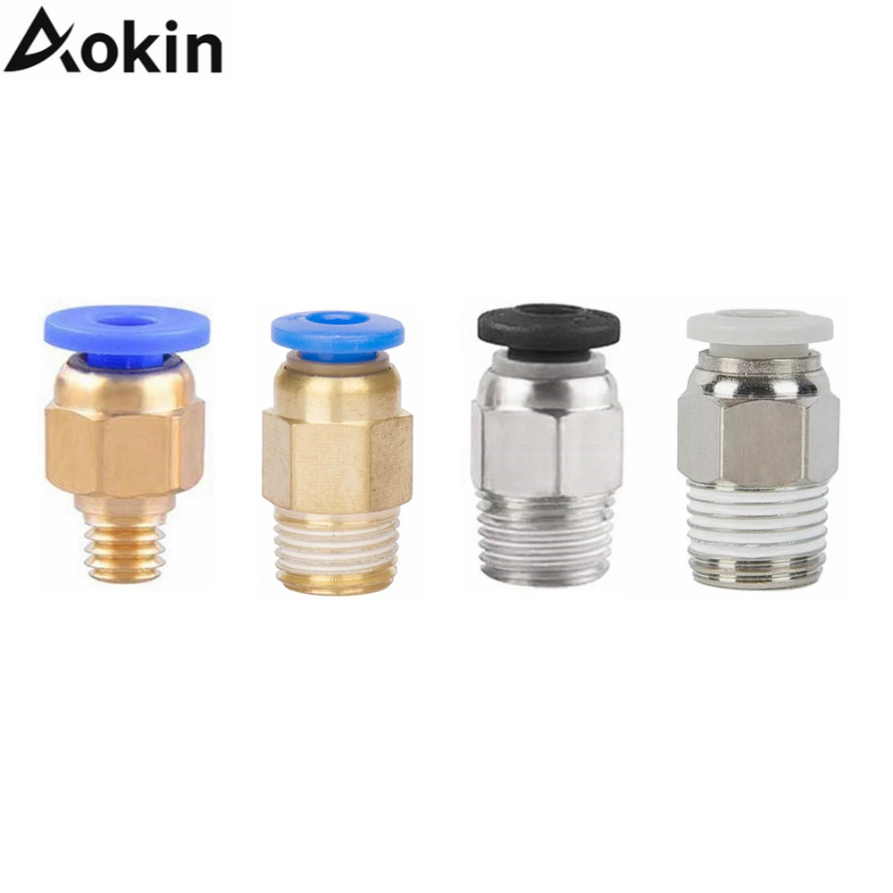 5pcs PC4-M6 PC4-01 Pneumatic Fitting Push to Connect for 3D Printer Bowden Extruder Pneumatic Quick Fitting Connector