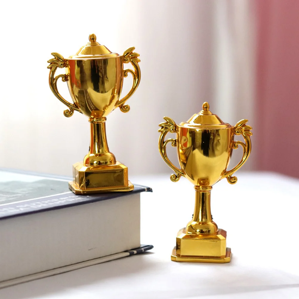 8Pcs Miniature Trophy Decorations Plastic Awards Trophies Soccer Cake Ornament Accessories Kids Party Supplies plastic trophy toys