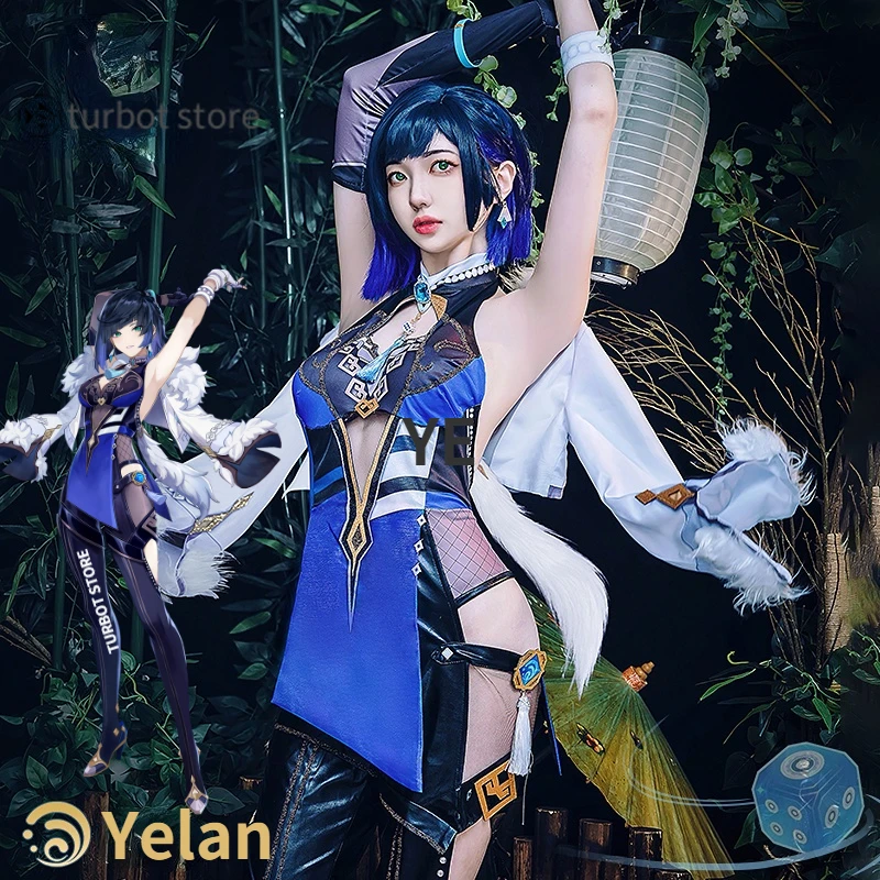 CoCos-SSS Game Genshin Impact Yelan Cosplay Costume Game Cos Genshin Impact  Cosplay Valley Orchid Yelan Cosplay with Cosplay Wig - AliExpress