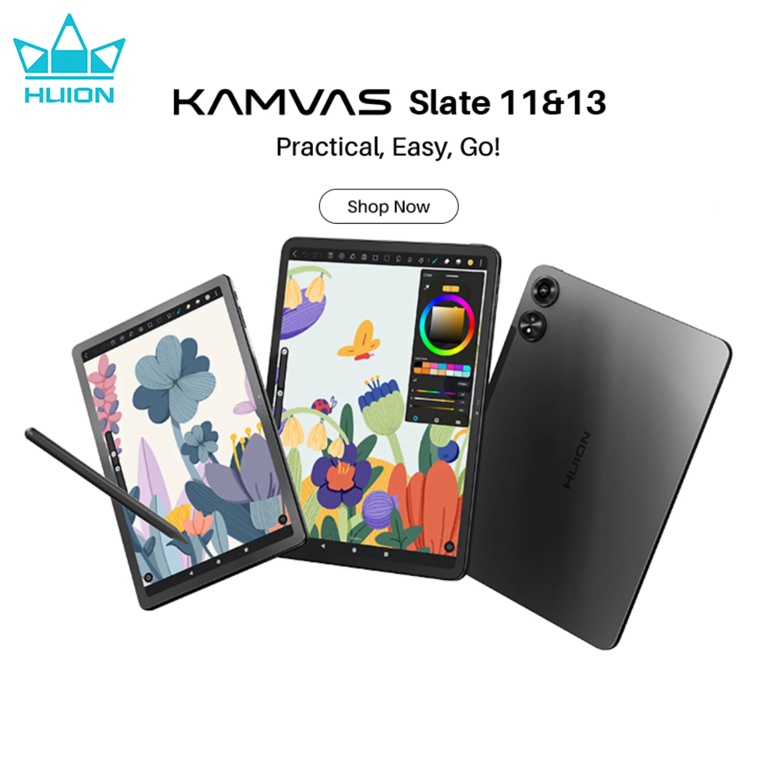 HUION KAMVAS SLATE 11 液晶タブレット Android14 Kamvas Slate 11は創作とノート取り両立できる子供から大人まで