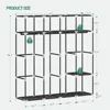 67 Inch Closet Wardrobe, Clothes Storage Organizer for Hanging Clothes with Cover, 4 Hanging rods, 9 Storage Shelves 3