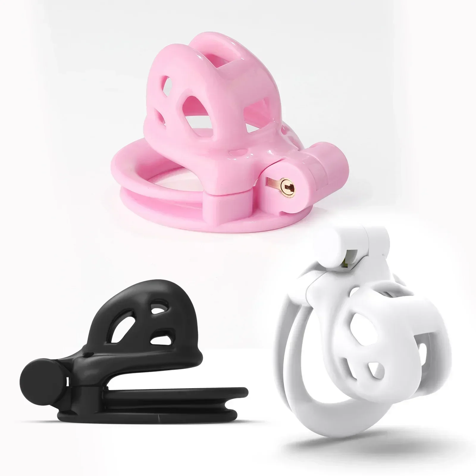 Penis chastity cage baby sizes cobra chastity cage devices pink/black/whie with 4 size cock rings men cuckold lockdown bird adult sex toy chastity lock sex toy chastity cage accessory