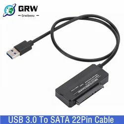 SATA to USB 3.0 Adapter Cable USB To SATA 3 Cable Support 22 Pin 2.5 3.5 inche External HDD SSD Hard Disk Computer Connector Fit