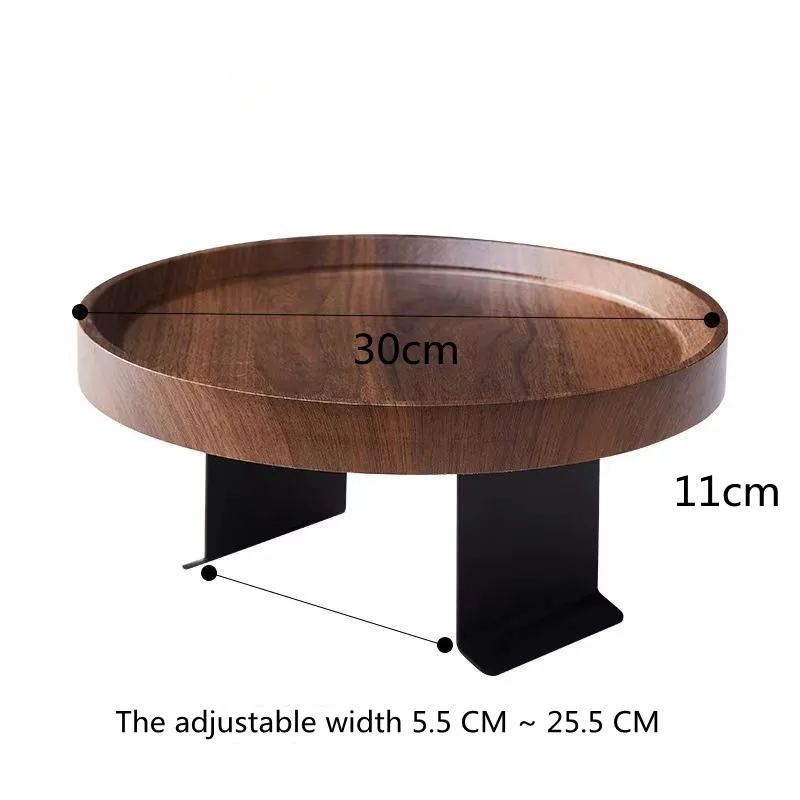 Mini Solid Wood Round Tray Shelf Family Living Room Sofa Side Table Small Coffee Table Bedroom Small Desk Shelf