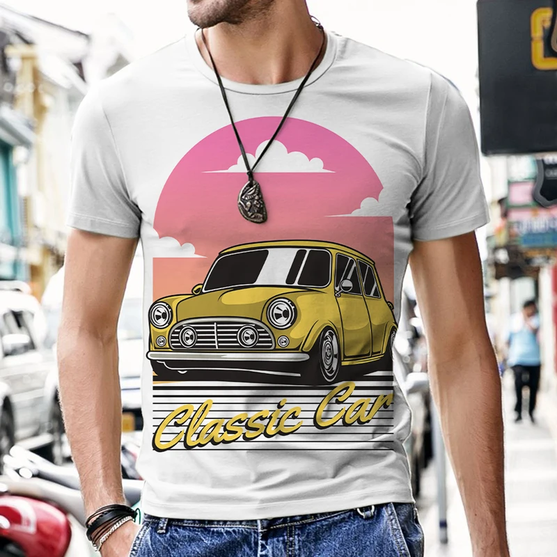 Fashionable Summer Men And Women O-neck Short-Sleeved T-shirt Car