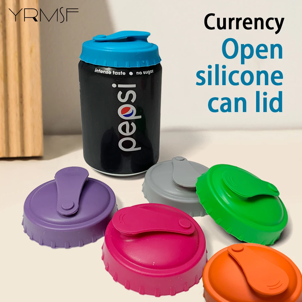 Silicone Cup Lid Reusable Can Stopper for Soda Water Bottle Beer Juice Coke Beverage Protective Covers for Kitchen Accessories