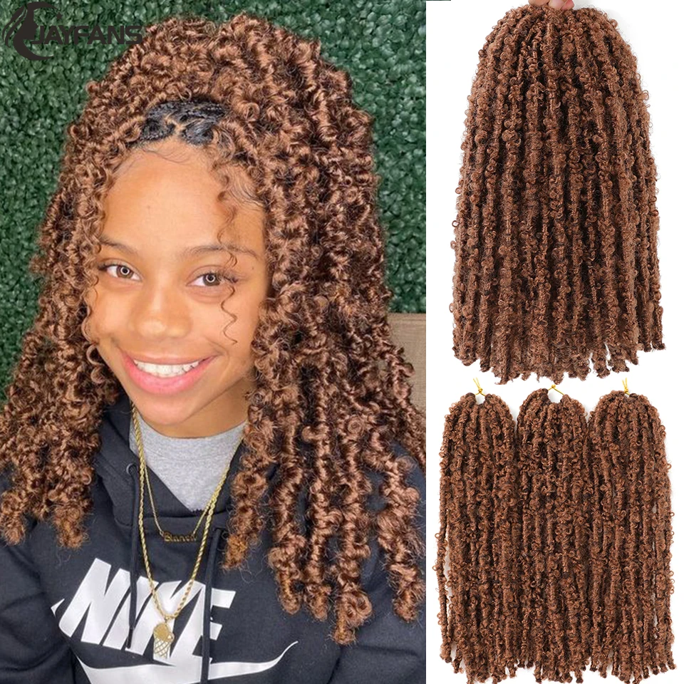 12 14 Inches Butterfly Locs Crochet Hair Pre-twisted Faux Locks Butterfly Crochet Braids Synthetic Short Soft Locks Crochet Hair 5