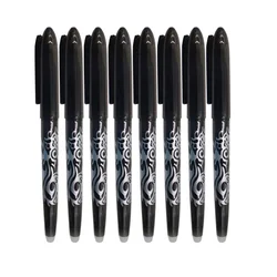 Vibrant Erasable Gel Pen Set - 8 Assorted Colors, Fine 0.5mm Tip for Creative Writing & Drawing (8 black)
