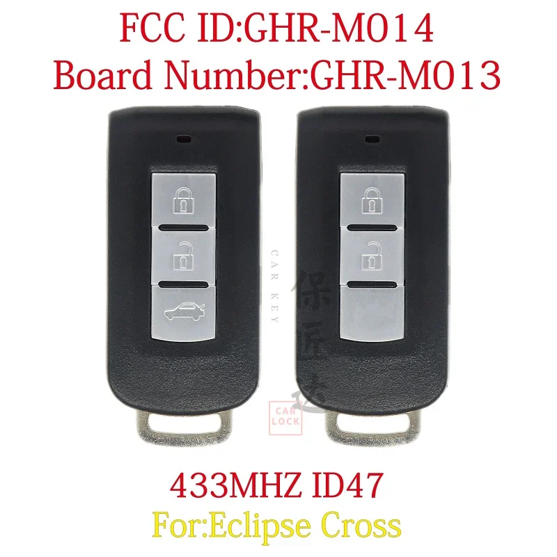 

BaoJiangDa 2 Button Smart Key 433Mhz For Mitsubishi Eclipse Cross Montero GHR-M014 (Shell) GHR-M013(Board) Smart Remote Key