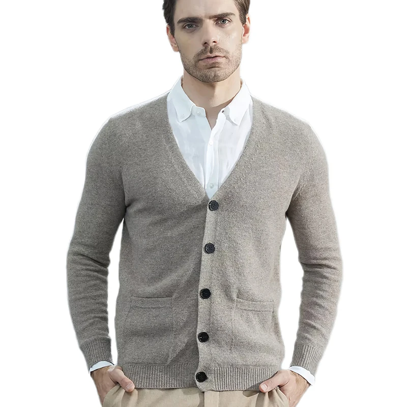 LONGMING Cardigans Men's Knitted Sweaters Cardigan Cashmere Coats 100% Merino Wool Thick Knit Jacket Winter Autumn Male Clothing 2