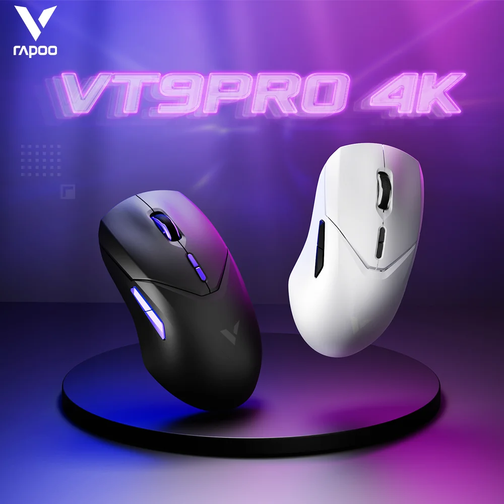 Rapoo Wireless Gaming Mouse Superlight Vt9pro Vt9air 4k 26000dpi 4khz Polling Rate 025 ms Tempo de Resposta Bateria 180h Paw3398