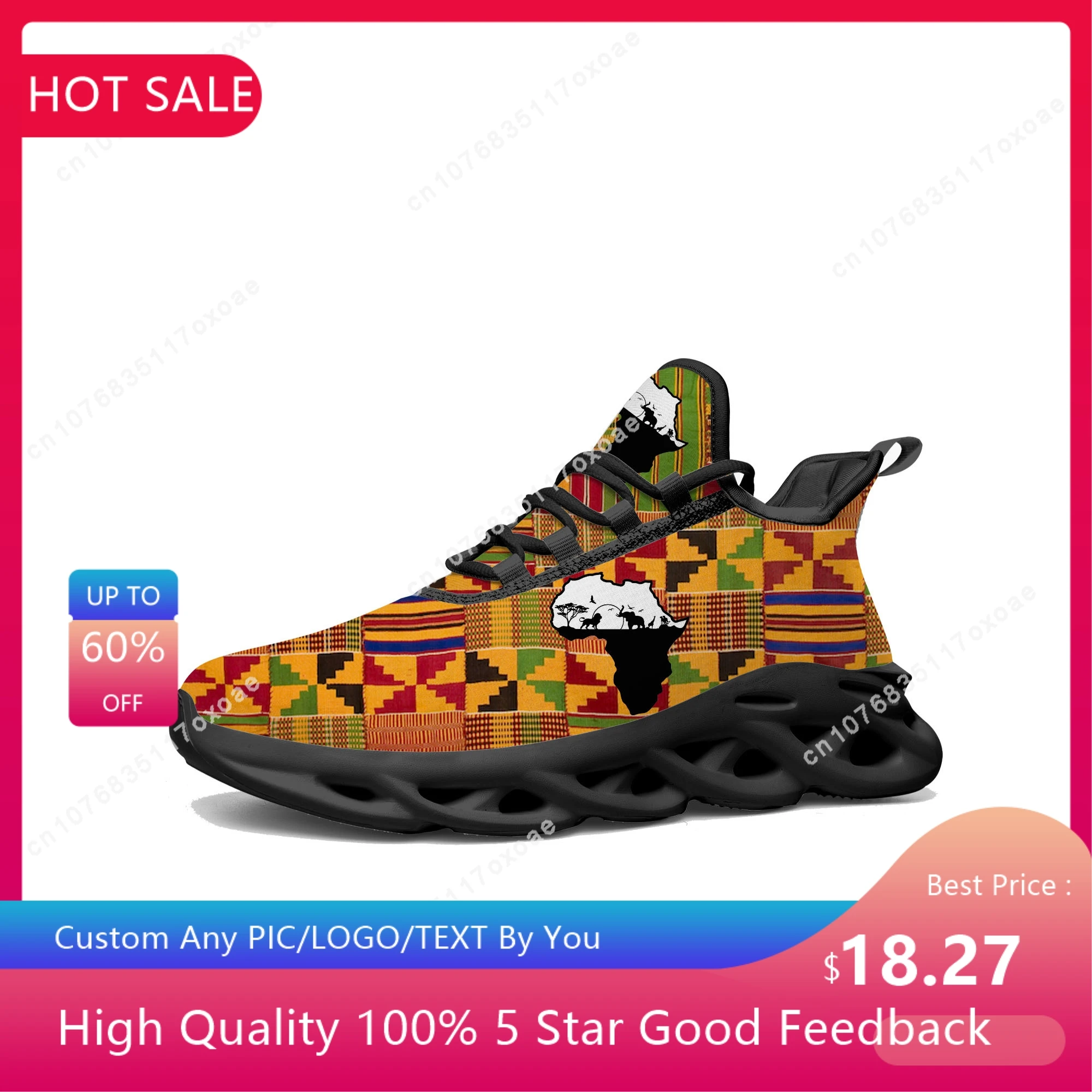 

African Ethnic Culture Design Flats Sneakers Mens Womens Sports Shoes High Quality Sneaker Lace Up Mesh Footwear custom Shoe