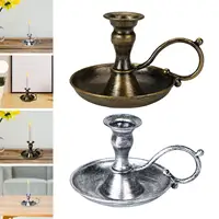 Retro Handheld Candlestick Holder European Style Candle Stand for Holiday 4