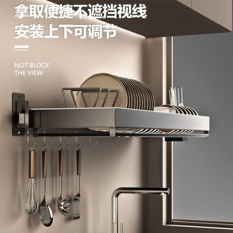 Kitchen Wall Mounted Dish Drain Rack Dish Sink Dish Sink Above Sink Dish Rack Dish and Chopstick Storage Rack