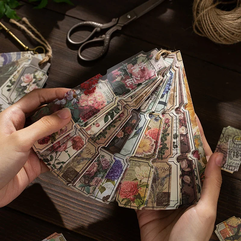 Decorative Stickers 40pcs/lot Plant Flower Bird Ticket Paper Vintage