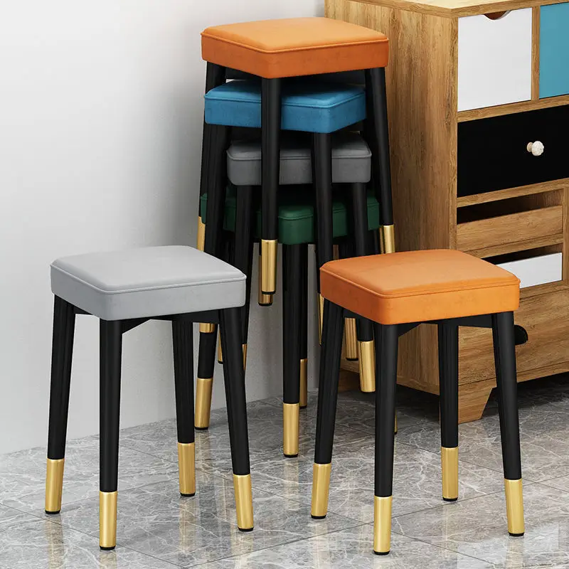 Living-room-low-stools-stackable-square-stools-luxury-simple-makeup ...