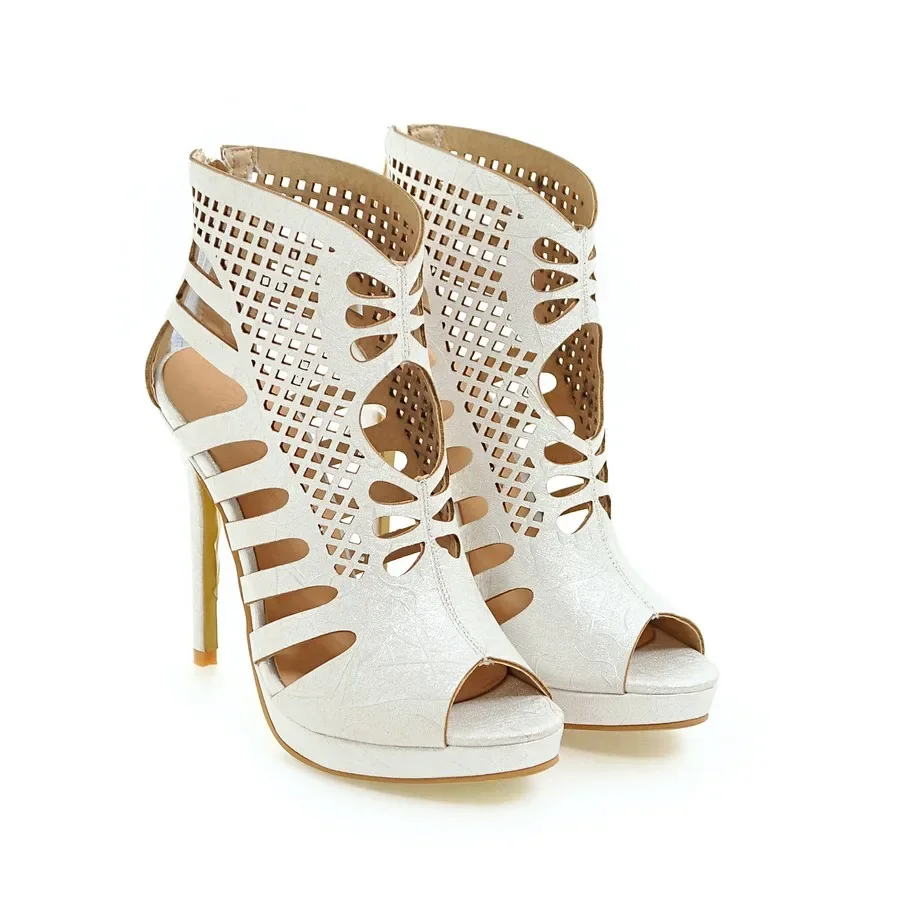 

Plus Big Size 28-52 shoes women sandals Sexy Fashion high heels 11.5cm sandals sapato feminino summer style Party shoes 588-1