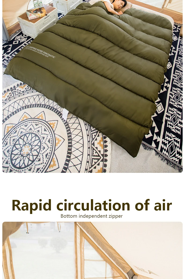 BISINNA Camping-Schlafsack, leicht, warm, Umschlag-Schlafsack für Outdoor-Reisen, Wandern, 2,5 kg – Detail 7