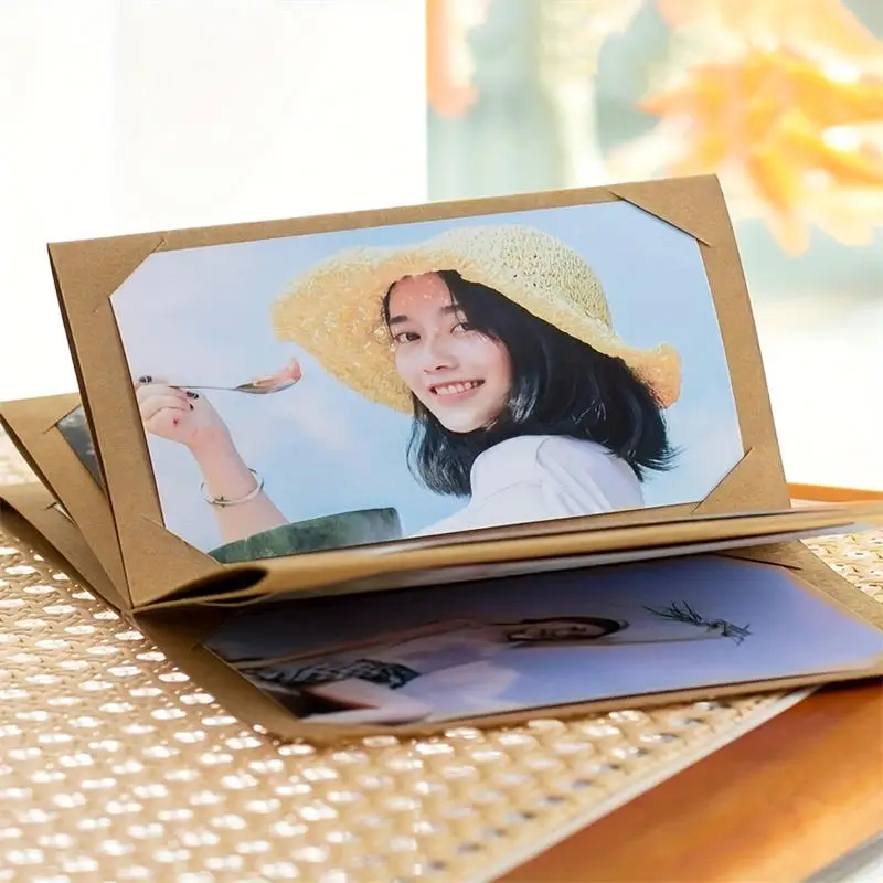 크라프트지 앨범 빈티지 아코디언 스타일 DIY 스크랩북 앨범 공예 발렌타인데이 결혼기념일 엽서 보관 앨범