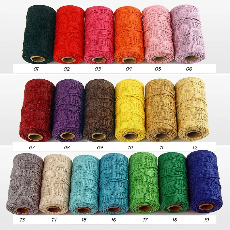 Macrame Cord 2MM 100M Color Ropes Braided Handmade Wall Hanging Bohemia Wedding Party Home Decor CS002