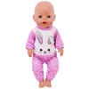Handmade Crew Neck Pajamas For 18Inch American Doll Accessory Girl 43 cm Baby Born Clothes 43 cm Doll Accessories Our Generation 4