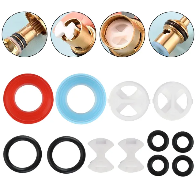 Faucet Cartridge Replacement Kit 12 Pcs Faucet Washers Valve Core Mixer Tap Quick Opening Faucet Ceramic Cartridge ﻿replacement 4