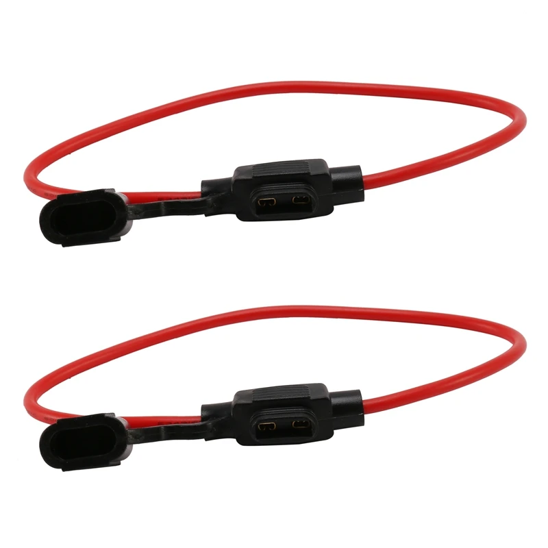 

2X 14AWG Wire In-Line Car Automotive Mini Blade Fuse Holder Fuseholder 20A