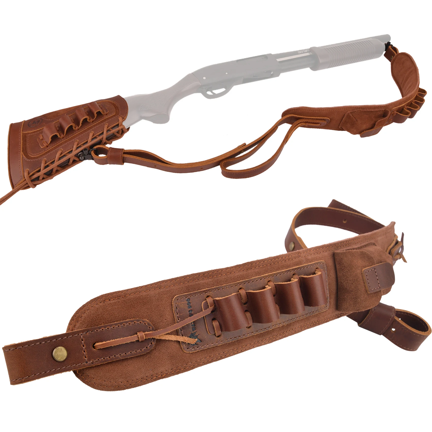 Leather16GaugeShotgunShellHolderSlingFullGrainCowhide16Ga