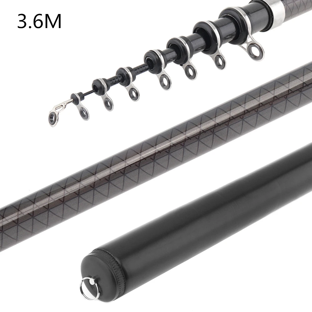 

3.6m Stainless Stee Fishing Rod Telescopic Rock Carp Fishing Rod 7 Section Carbon Fiber Surf Spinning Pole