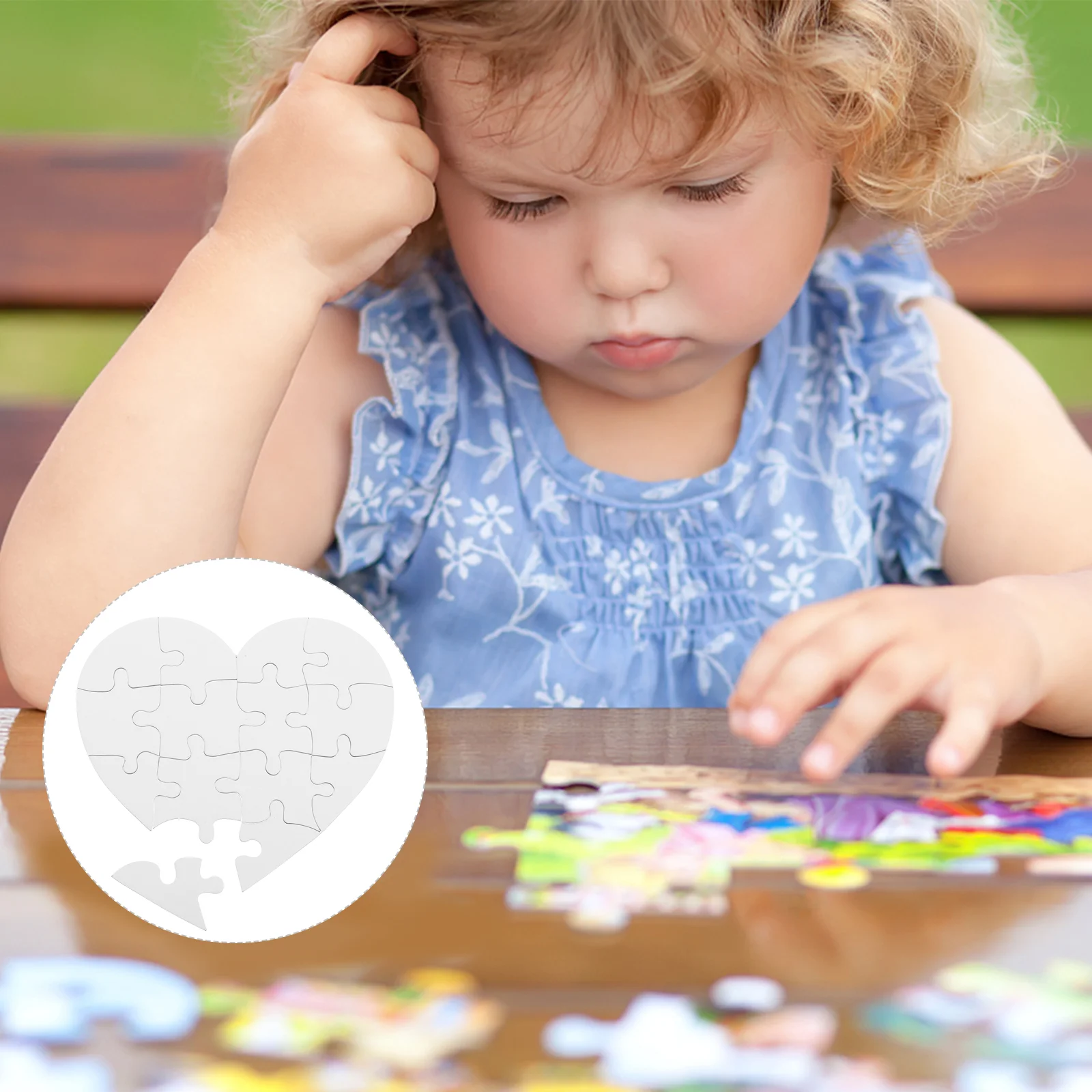 

4 Sets Blank Coloring Puzzle Paper Board Blank Puzzle Pieces to Draw on for Kids