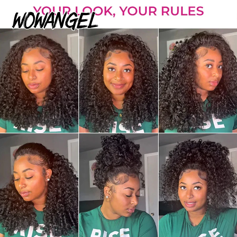 버마 곱슬머리 3 in 1 하프 가발 스파이럴 컬 인모 가발 여성용 드로스트링 플립오버 가발 글루리스 초보자용