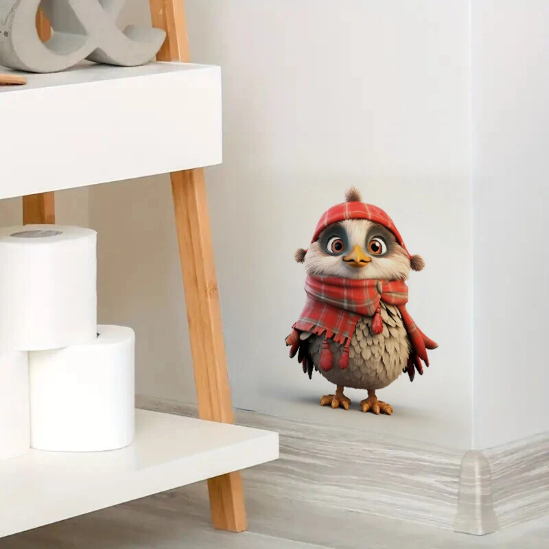 Funny Cartoon Chicken Self-Adhesive Wall Decal Removable Reusable PVC Sticker for Kitchen & Living Room Decor