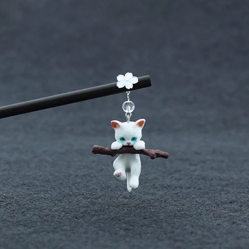 

Minimalist Wooden Hair Sticks Forks Cartoon Animal Hairpins Clips for Women Girls Cute Pendant Fox/Cat/Rabbit/Mouse Hair Jewelry