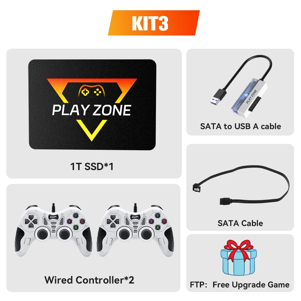 Playzone 1TB SSD for Switch/PS5/Xbox/PS4/PS3/PS2/WIIU 80+Emulators