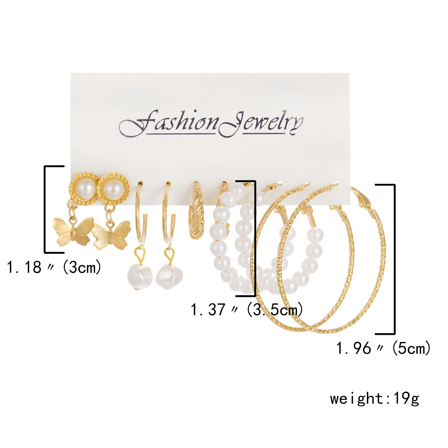 Korean Trendy Geometirc Butterfly Pearl Earrings Set For Women Resin Acrylic Star Heart Round Hoop Earrings Brincos Jewelry Gift