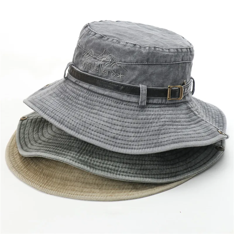 Hut Baumwolle gewaschen Fischer mütze Herren Outdoor Sonnen hüte Wandern Sonnenhut lässig Wandern Angeln Kappen Eimer Hut Casque tte – Detail 2