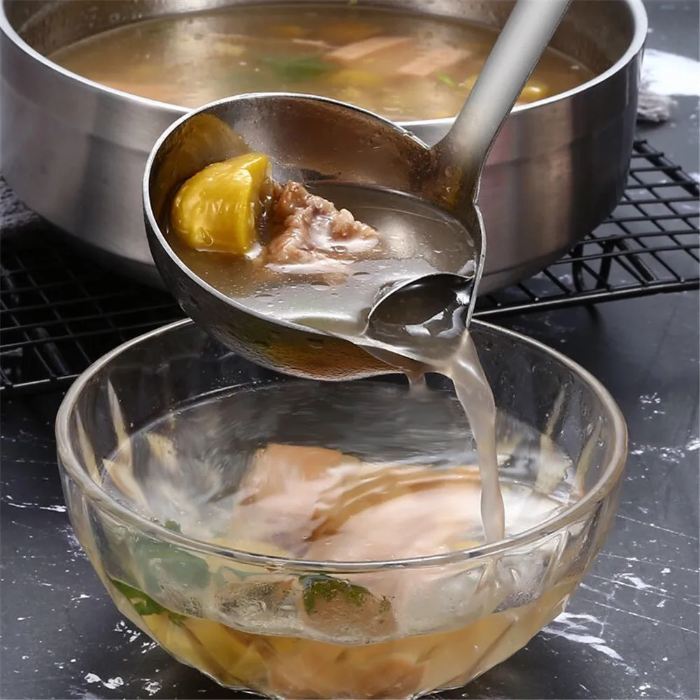 

Stainless Steel Soup Fat Oil Separator Filter Oil Spoon Ladles Skimmer Spoon Soup Colander for Kitchen Accessories Gadget