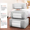 Fabric Quilt Clothes Storage Bag Large Capacity Non-woven Transparent Windowable Clothing Organizer Storage Bag Pink Grey 2
