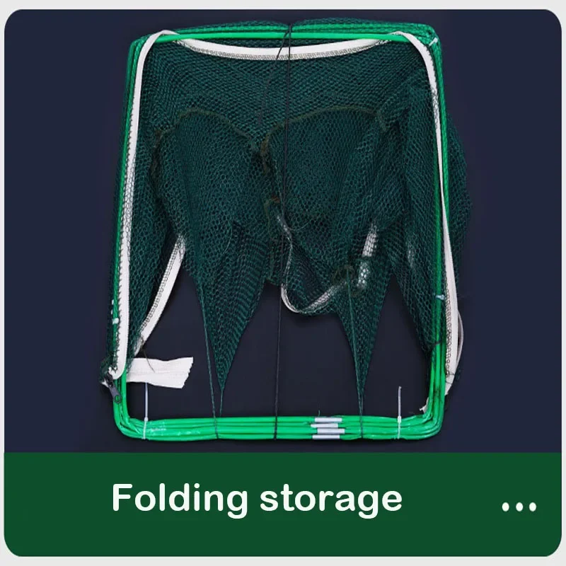 Folded Hexagon Octagon 8 Hole Hand Fishing Net Casting Nets Fishing Net Crayfish Shrimp Catcher Tank Trap Cage Mesh Tool Mesh