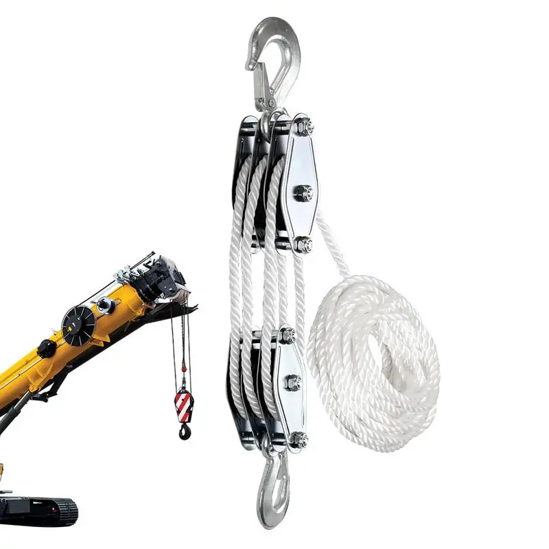 

Канатный подъемник, система шкивов 3/8, Канатный подъемный шкив с 5:1, многофункциональная Тяжелая система шкивов с 2200 фунтов