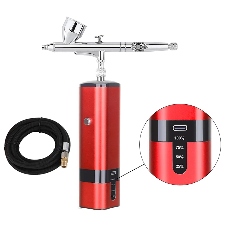 

TM80S-C-318 Mini Portable Type C Cordless Airbrush With Compressor Barber Beauty Nail Model Car Wireless Paint Spray Kit