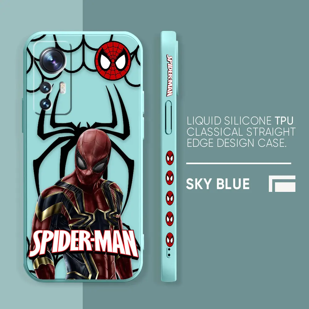 thumbnail image 1 of Case For Xiaomi 13 12 12S 11 11T 10 10S 9 9SE 8 8SE Pro Ultra Lite Colour Simple Liquid Silicone Case Marvel's Hero Spider-Man, 1 of 5