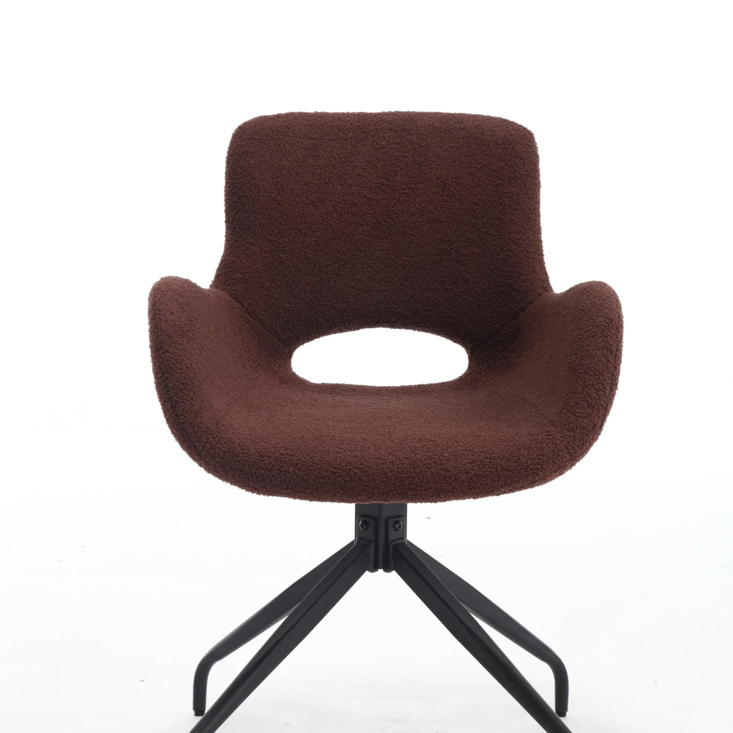 

Plush TS Dark Brown Velvet Upholstered Modern Accent Chair with Metal Legs, 360 Degree Rotating Home Office Desk Chair, Computer