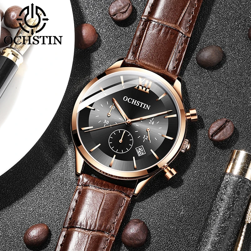 OCHSTIN2024 new creative nylon series vintage light luxury style men's quartz watches multifunction quartz movement men's watche