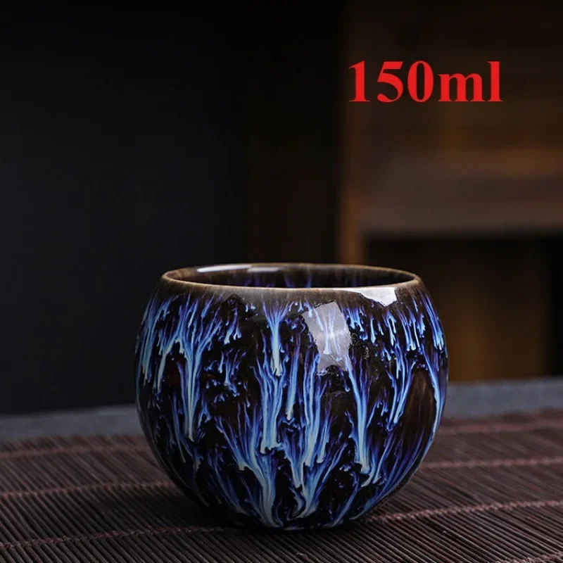 1set 5pcs Dragon Eggs Teacup Kiln Variations Teacup Home Ceramic Tea Set Master Cup Kung Fu Tea Bowl Business Gift Drinkware