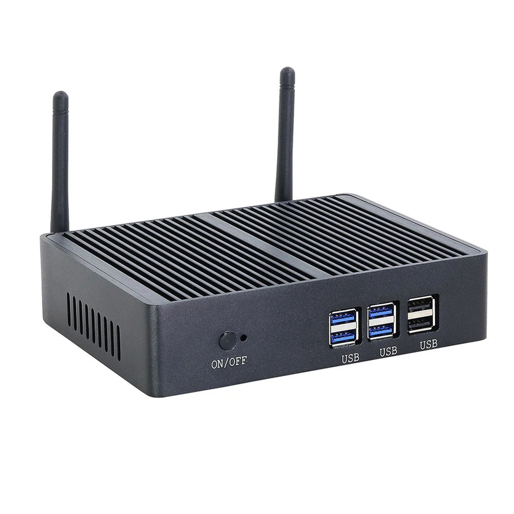 팬리스 미니 PC HTPC 인텔 코어 i3 7100U i5-5200U 셀러론 Windows 10 pro 컴퓨터 데스크탑 DDR3L WiFi VGA 그래픽 minipc