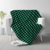 130x150cm Flannel Blanket Queen Size for Couch Sofa BedBuffalo Plaid Decor Green and White Checkered Blanket Soft Lightweight 6