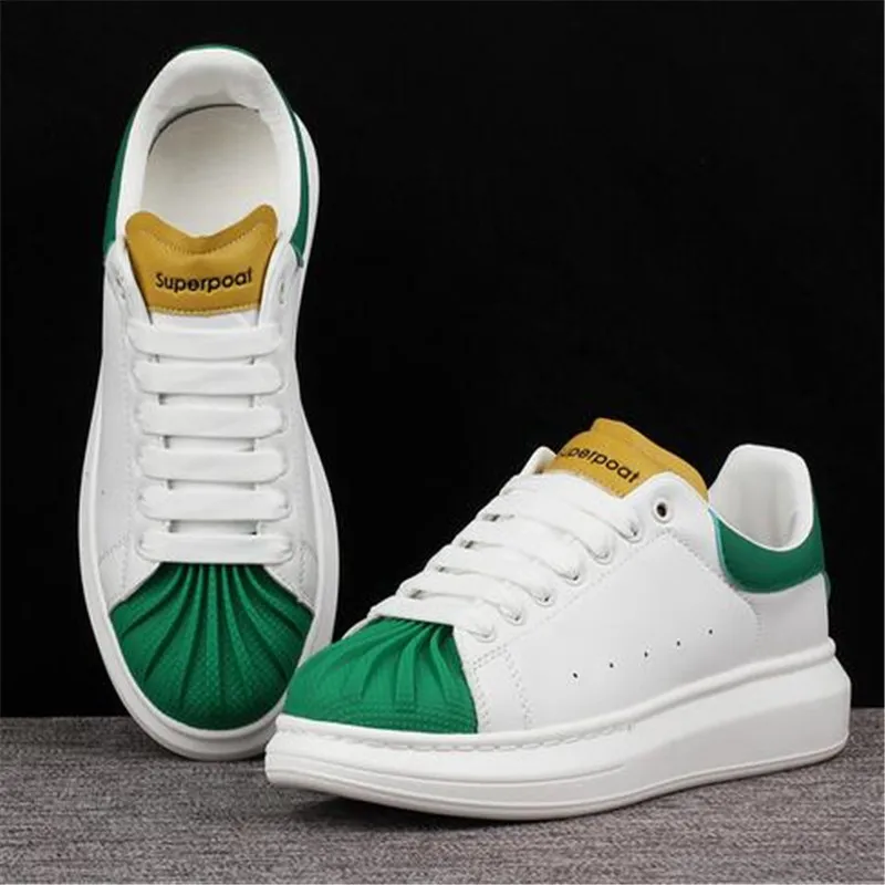 2023 New Little White Shoes Women and Men's Genuine Leather Matsuke Thick Sole Casual Board Shoes