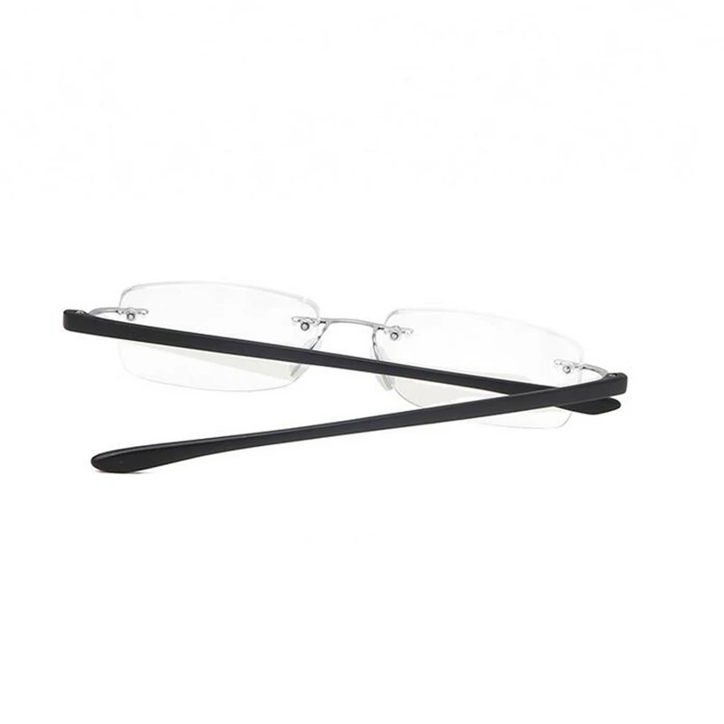 Semi-Rimless Anti Blue Rays Square Hyperopia Eyeglasses Women Men TR90 Magnifier Glasses For The Elderly  +75 +100 +125 To +400 2